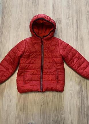 Тепла демісезонна куртка (тепла на флісі, на холодну осінь/весну) 128 см від mothercare