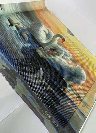 Алмазная картина «лебеди»1 фото