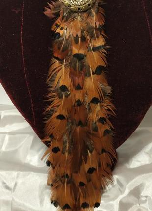Авторський краватка з пір'я фазана2 фото