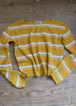 Стильный укороченный реглан свитер кофта