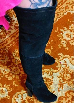 Ботфорти зимові,натуральна замша 36,37