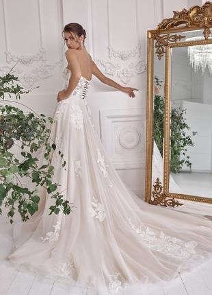 Свадебное платье с болеро и открытой ножкой 20233 фото