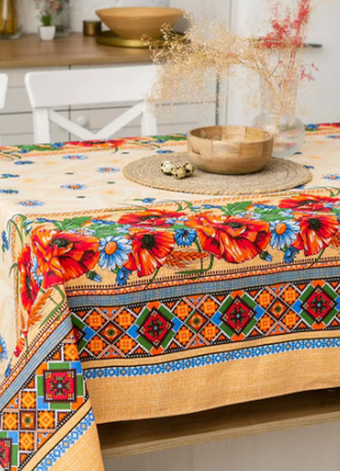 Скатертина натуральна маки
