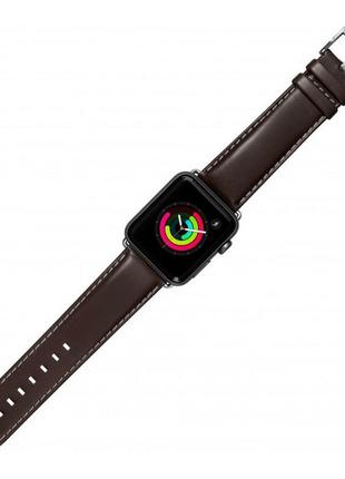 Ремешок кожаный для apple watch 38 / 40/ 42 / 44 мм . цвет: кофе1 фото