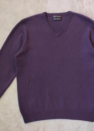 Фиолетовый натуральный кашемировый свитер джемпер люкс шерсть кашемир с дефектом! женский пуловер6 фото