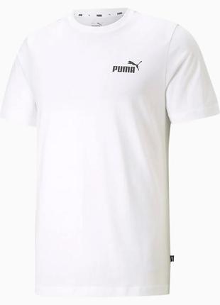 Оригінальна біла футболка puma ess small logo tee / 586668021 фото