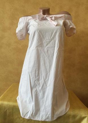 Милый розовый сарафан со спущенными плечами