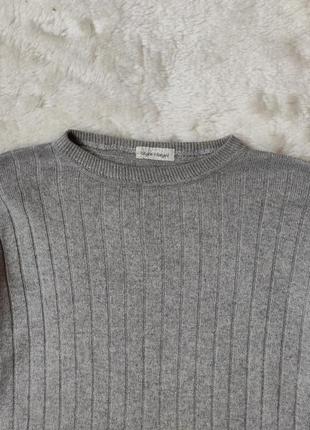 Серый тонкий свитер натуральный шелк шелковый джемпер кашемир кофта вязаная реглан теплый лонгслив9 фото
