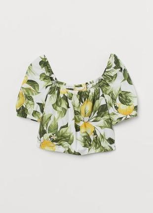 Літній топ блуза з лимонами h&m італія2 фото