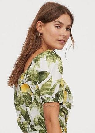 Літній топ блуза з лимонами h&m італія3 фото