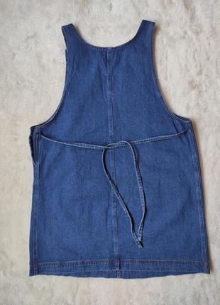 Синє джинсове плаття міні сарафан джинсовий для вагітних із кишенями поясом батал великого раза10 фото