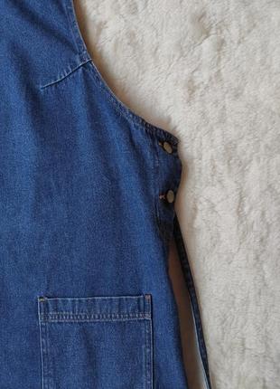 Синє джинсове плаття міні сарафан джинсовий для вагітних із кишенями поясом батал великого раза8 фото