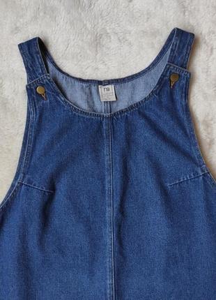 Синє джинсове плаття міні сарафан джинсовий для вагітних із кишенями поясом батал великого раза6 фото