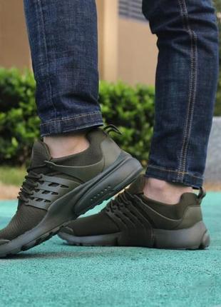 Чоловічі тактичні кросівки nike air presto / топові демісезонні кросівки хакі / спортивні кросівки хакі для активного відпочинку