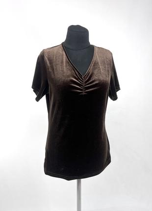 Футболка бархатна cotton traiders, коричнева