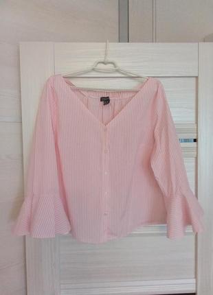 Брендовая красивая коттоновая блуза-рубашка р.16-18.3 фото