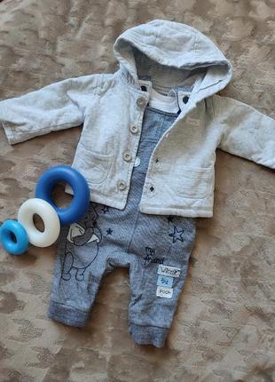 Комплект трійка для хлопчика. костюм для хлопчика. комбінезон. бодік. курточка