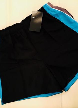 Черные плавки nike с голубой полоской, шорты для купания, пляжные шорты nike оригинал6 фото