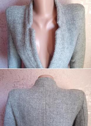 Шерстяное короткое пальто с карманами, пиджак, кардиган4 фото