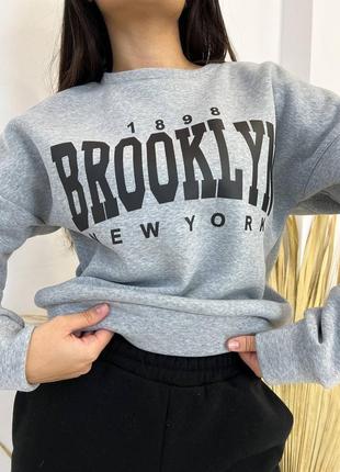 Спортивный женский костюм черно-серый brooklyn4 фото