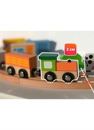 Іграшкова залізниця viga toys дерев'яна 39 ел. (50266)4 фото