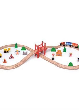 Игрушечная железная дорога viga toys деревянная 39 эл. (50266)