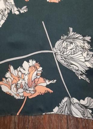 Брендовый 100% шелк роскошный палантин крупный шарф от jigsaw в цветах