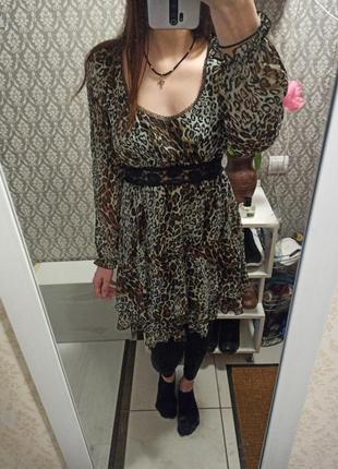 Трендовое платье в леопардовый принт1 фото