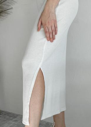 Трендовое платье женское платье  свободное платье с разрезом платье в рубчик платье футболка длинное платье бренд merlini модное платье9 фото