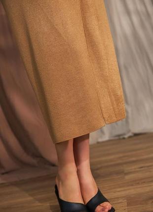 Стильная трикотажная юбка на запах цвета кемел. модель 2458 trikobakh8 фото