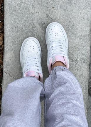 Женские кроссовки nike air force 1 white pink 6 скидка sale  ⁇  smb6 фото