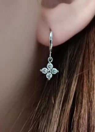 Сережки з підвіскою квітка зірочка