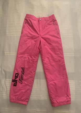 Утепленные горнолыжные ярко розовые малиновые брюки elho freestyle фристайл размер l