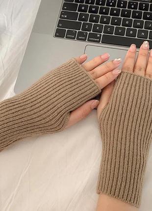 Жіночі перчатки, рукавички без пальців, мітенки2 фото
