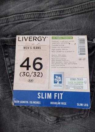 Livergy. серые джинсы мужские слим фит 46 размер.