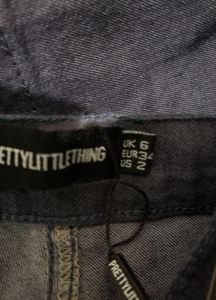 Новые брюки скинни джинсовые джеггинсы с высокой талией pretty little thing5 фото