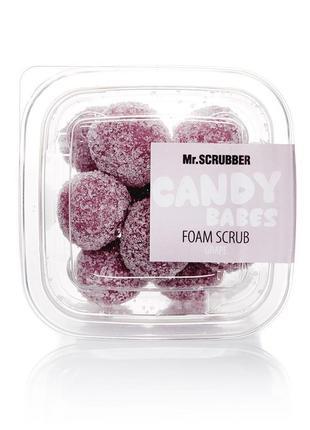 Пінний скраб для тіла, пілінг для тіла candy babes grape mr.scrubber, цукровий скраб для тіла  (виноград)
