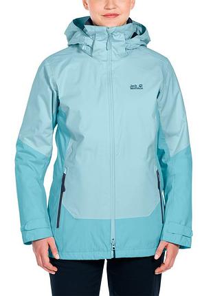 2xl, 56 оригинал куртка jack wolfskin 3-в-1 голубая