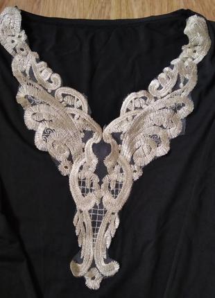 Кофта черная с кружевом, водолазка офисная, блузка черная2 фото