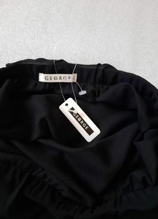 Стильная черная асимметричная шифоновая юбка с воланом №2324 фото