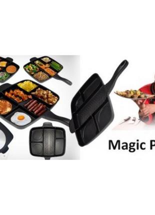 Сковорода гриль magic pan на 5 відділень, сковорода алюмінієва з антипригарним покриттям5 фото