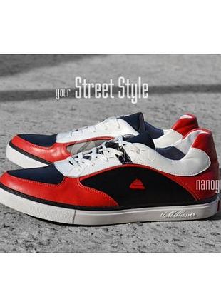 Premium кросівки чоловічі шкіряні чорні білі червоні на шнурівці україна