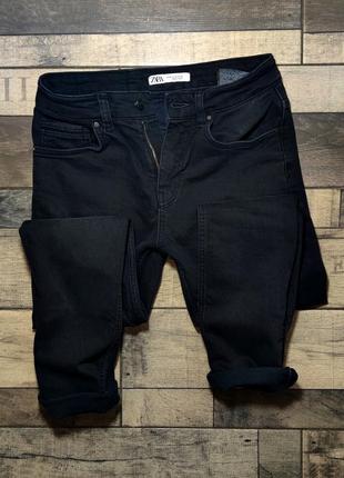 Чоловічі завужені чорні джинси zara man skinny розмір 31/32