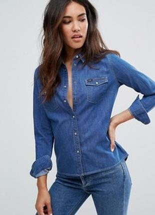 Классная джинсовая рубашка lee, размер м.6 фото