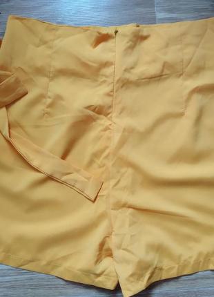 Женские летние шорты желтого цвета, шорты высокие2 фото