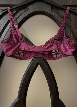 Шикарний, базовий, ажурний, бюстгальтер, вишневого кольору, від дорогого бренду: valisere lingerie 🌺9 фото