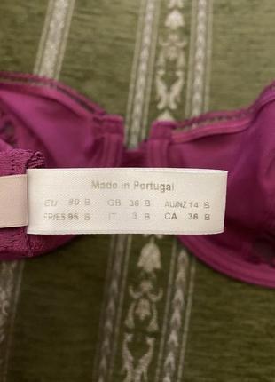 Шикарний, базовий, ажурний, бюстгальтер, вишневого кольору, від дорогого бренду: valisere lingerie 🌺6 фото