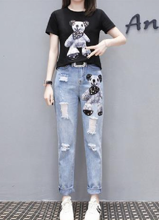 Літній костюм з джинсами