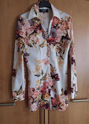 Женская рубашка / блуза в цветах2 фото