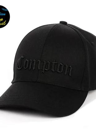 ● кепка бейсболка с вышивкой - compton / комптон m/l черный ●